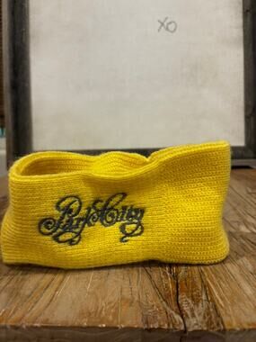 Vintage Park City Yellow Knit Ski Headband Ear Warmer Retro Après Ski